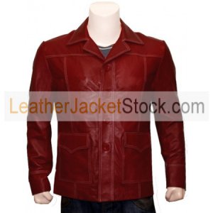 Fight Club Red Original Leather FC Jacket