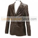 New Men's Dark Brown Italian Leather Blazer Coat Style