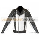 MJ Pepsi Black & White Leather Jacket
