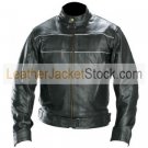 Men's Black Racer Style Biker Leather Jacket