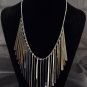 Burnished Silver Colour Multi Drop Necklace