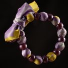 Pretty Lilac & Lemon Cloth Covered Bracelet