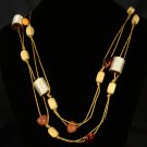 Image Natural Tone Wood & Acrylic Necklace