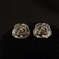 Image Silver Colour Flower Stud Earrings