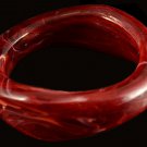 Deep Red Marbled Acrylic Bracelet CJB044