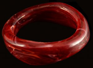 Deep Red Marbled Acrylic Bracelet CJB044