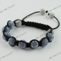 1X FASHION GIFT CRYSTAL DISCO BALL BEAD ADJUSTABLE MACRAME HIP HOP BRACELET