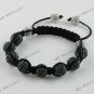 1X FASHION GIFT CRYSTAL DISCO BALL BEAD ADJUSTABLE MACRAME HIP HOP BRACELET