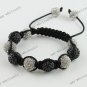 1X FASHION GIFT CRYSTAL DISCO BALL BEAD ADJUSTABLE MACRAME HIP HOP BRACELET