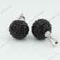 1X Fashion CZECH Crystal 925 Silver Disco Ball Pendant Fit Charm Nacklace 10MM