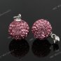 1X Fashion CZECH Crystal 925 Silver Disco Ball Pendant Fit Charm Nacklace 10MM