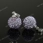 1X Fashion CZECH Crystal 925 Silver Disco Ball Pendant Fit Charm Nacklace 10MM