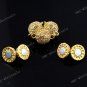 12mm Clear Crystal Gold Ball Magnetic Charm Clasps 10x