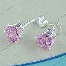 1 PAIR PINK CRYSTAL FASHION CHARM STUD EARRING 6MM