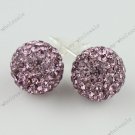 10MM PURPLE CZECH CRYSTAL 925 SILVER STUD EARRING