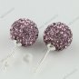 10MM PURPLE CZECH CRYSTAL 925 SILVER STUD EARRING