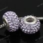 VIOLET CRYSTAL 925 SILVER CHARM EUROPEAN BEAD FIT BRACELET 1PC