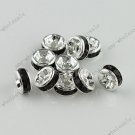 10pcs BLACK CRYSTAL HOLE SPACER BEAD FIT BRACELET