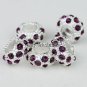 5X DEEP PURPLE CRYSTAL SILVER SPACER BEADS M010811