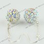 Christmas Gift Czech Crystal 925 Sterling Silver 14mm Fashion Ball Hook Earring