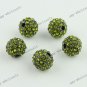 5X Olives Round Ball Crystal Loose Spacer Beads Hip Hop Bracelet Findings 10mm