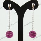 Christmas Gift Czech Crystal 925  Silver 10mm Fashion Ball Earring