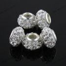 Resin Rhinestone Crystal  Charm Beads Finding  Fit Bracelet 9 Colors