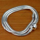 2PCS  Fashion Silver Snake Chain Nacklace Fit European BeadsCharm Bracelet
