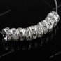 50x Clear Crystal Spacer Silver Beads Findings 6mm
