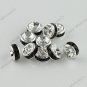 50x Black Crystal Spacer Silver European Beads Findings 6mm WHOLESALE