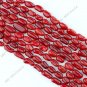NATURAL RED CORAL IRREGULAR RICE LOOSE BEADS B01060009