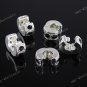 5x Black Crystal European Silver STOPPER CLIP/LOCKS EUROPEAN BEADS