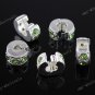 5x Light Green Crystal European Silver STOPPER CLIP/LOCKS EUROPEAN BEADS