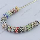 80PCS MIXED CRYSTAL SPACER CHARM SPACER CHARM LOOSE BEAD FINDINGS FIT BRACELET