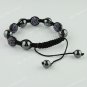 1X Amethyst CZECH Crystal Disco Ball Hematite Adjustable European Bracelet