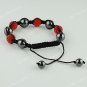 1X Orange CZECH Crystal Disco Ball Hematite Adjustable European Bracelet