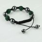1X Depp Green CZECH Crystal Disco Ball Hematite Adjustable European Bracelet
