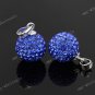ROYAL BLUE CZECH CRYSTAL 925 SILVER PENDANT 10mm