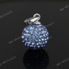 OCEAN CZECH CRYSTAL 925 SILVER PENDANT 10mm