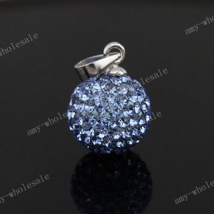 OCEAN CZECH CRYSTAL 925 SILVER PENDANT 10mm