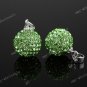GREEN CZECH CRYSTAL BEAD 925 SILVER PENDANT 10mm