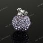VIOLET CZECH CRYSTAL BEAD 925 SILVER PENDANT 10mm