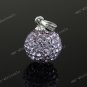 VIOLET CZECH CRYSTAL BEAD 925 SILVER PENDANT 10mm