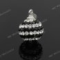 CLEAR& BLACK CZECH CRYSTAL 925 SILVER PENDANT 10mm