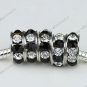 100pcs CLEAR & BLAC CRYSTAL 18KGP CHARM BEAD FINDINGS WHOLE SALE FREE SHIP