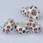 100PCS LIGHT PURPLE CRYSTAL SILVER SPACER LOOSE BEADS