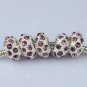100PCS LIGHT PURPLE CRYSTAL SILVER SPACER LOOSE BEADS