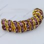 WHOLESALE  8mm Light Purple Crystal Charm Spacer Golden Beads Big Hole Beads100x