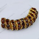 WHOLESALE 4X8mm Coffee Crystal Big Hole Beads Spacer Golden Beads Finding 100x