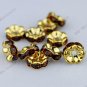 WHOLESALE 4X8mm Coffee Crystal Big Hole Beads Spacer Golden Beads Finding 100x